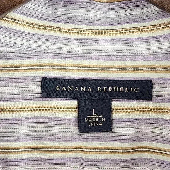Banana Republic Striped Button Down Dress Shirt Men's L - Picture 5 of 7